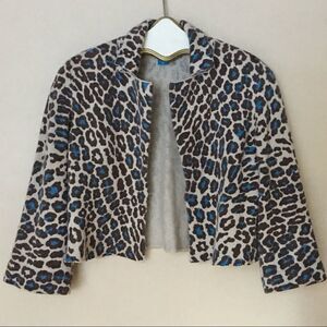 White + Warren Cashmere Wool Leopard Print Sweater | Size M